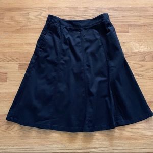 L.L. Bean Black Twill A-Line Skirt